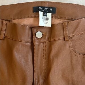 Lafayette 148 New York Lambskin Leather Vicuña Pants. Never Worn.